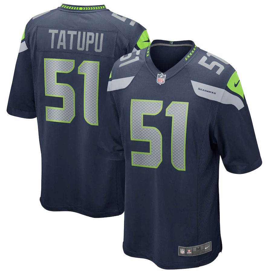 Men Seattle Seahawks 51 Lofa Tatupu Nike College Navy Game Retired Player NFL Jersey